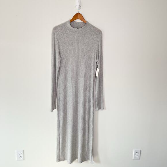 Anthropologie NWT Daily Practice Turtleneck Side-Slit Ribbed Sweater Dress Large - Picture 3 of 12